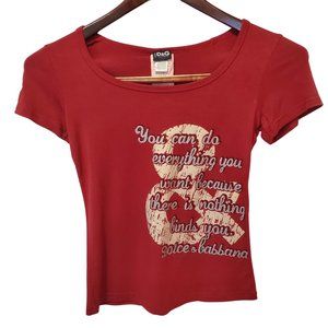 Dolce & Gabbana Graphic Red T-Shirt
